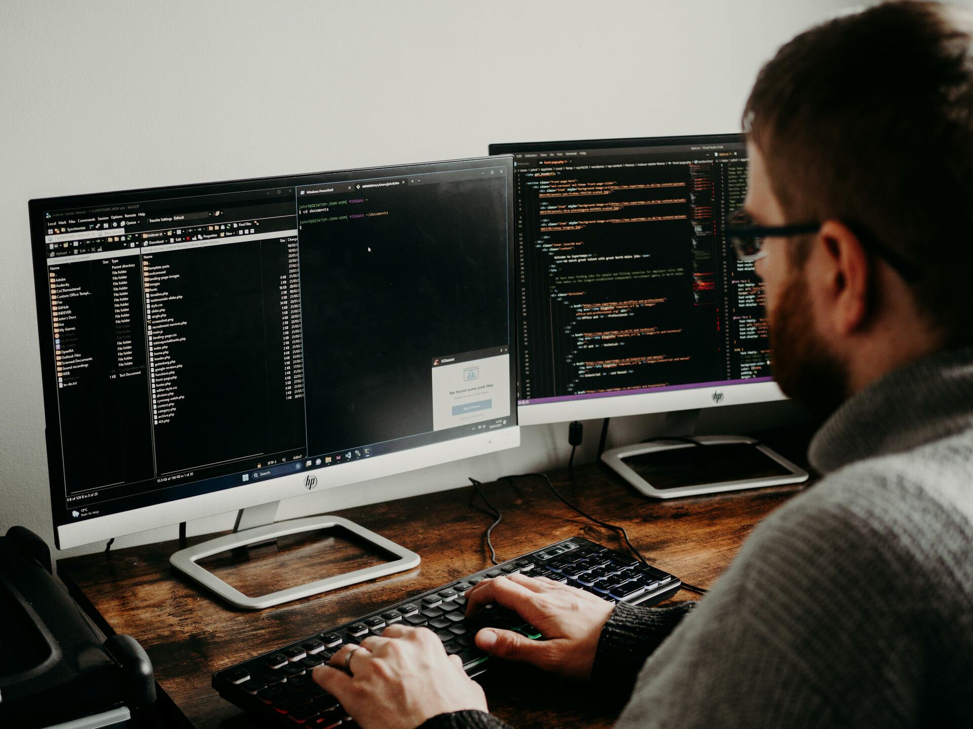 Man working on computer